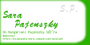 sara pajenszky business card